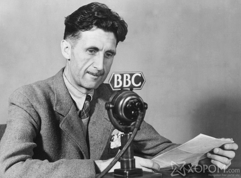 George Orwell (pen name for Eric Blair), in his wartime role as broadcaster at BBC.