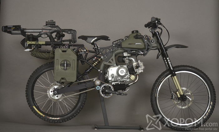 Зомбинуудын дайралтаас ч мултрахад туслах Motoped Survival Bike: Black Ops Edition мотоцикл 6