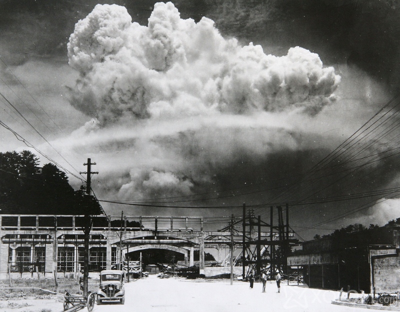 NAGASAKI, JAPAN - AUGUST 8: A photograph of the atomic bomb dropped in Nagasaki shows how it exploded 50m above ground on August 9, 1945 in Nagasaki, Japan. Nagasaki marks the 60th anniversary of the atomic bombing on August 9. The US B-29 superfortress Bockscar dropped an atomic bomb on northern part of Nagasaki City on August 9, 1945. (Photo by Hiromiti Matuda/Handout from Nagasaki Atomic Bomb Museum/Getty Images)